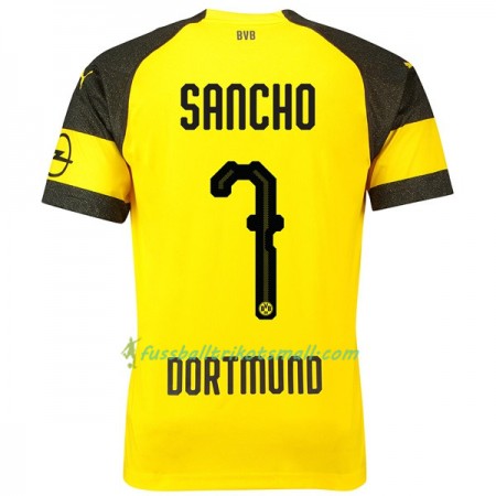 Günstige Fußballtrikots Borussia Dortmund Sancho 7 2018-2019 Kurzarm Heimtrikotsatz kaufen